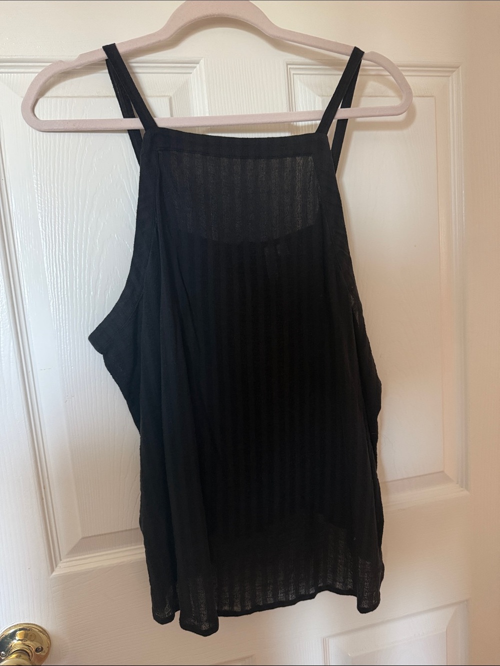 Treasure & Bond Black Sheer Ribbed Camisole